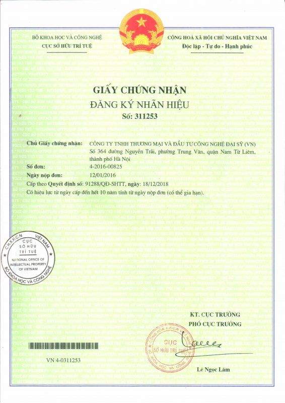 Giấy chứng nhận đăng ký nhãn hiệu HKLED